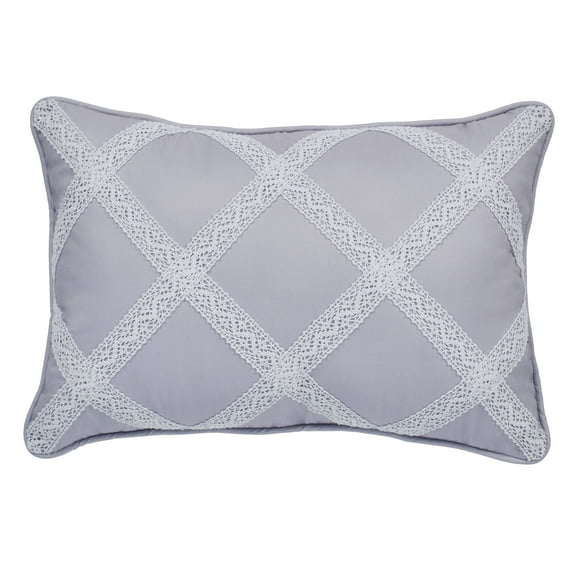 Rosalyn Lattice Piped Pillow Wisteria Pillow Piped Rectangle