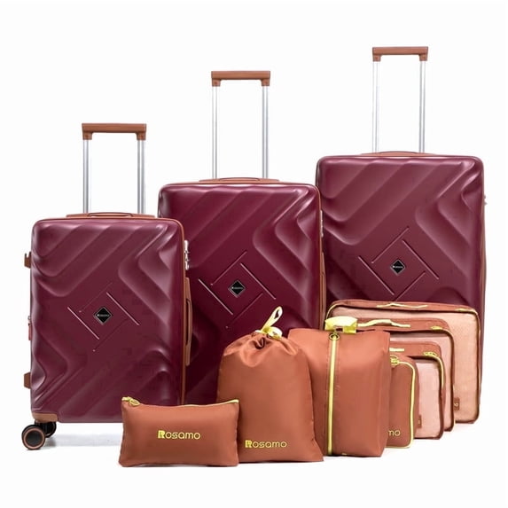 Rosamo Clearance 10 Piece Hardshell Luggage Set Expandable ABS Lightweight Suitcase with TSA Lock and Spinner Wheels and Duffle Bag