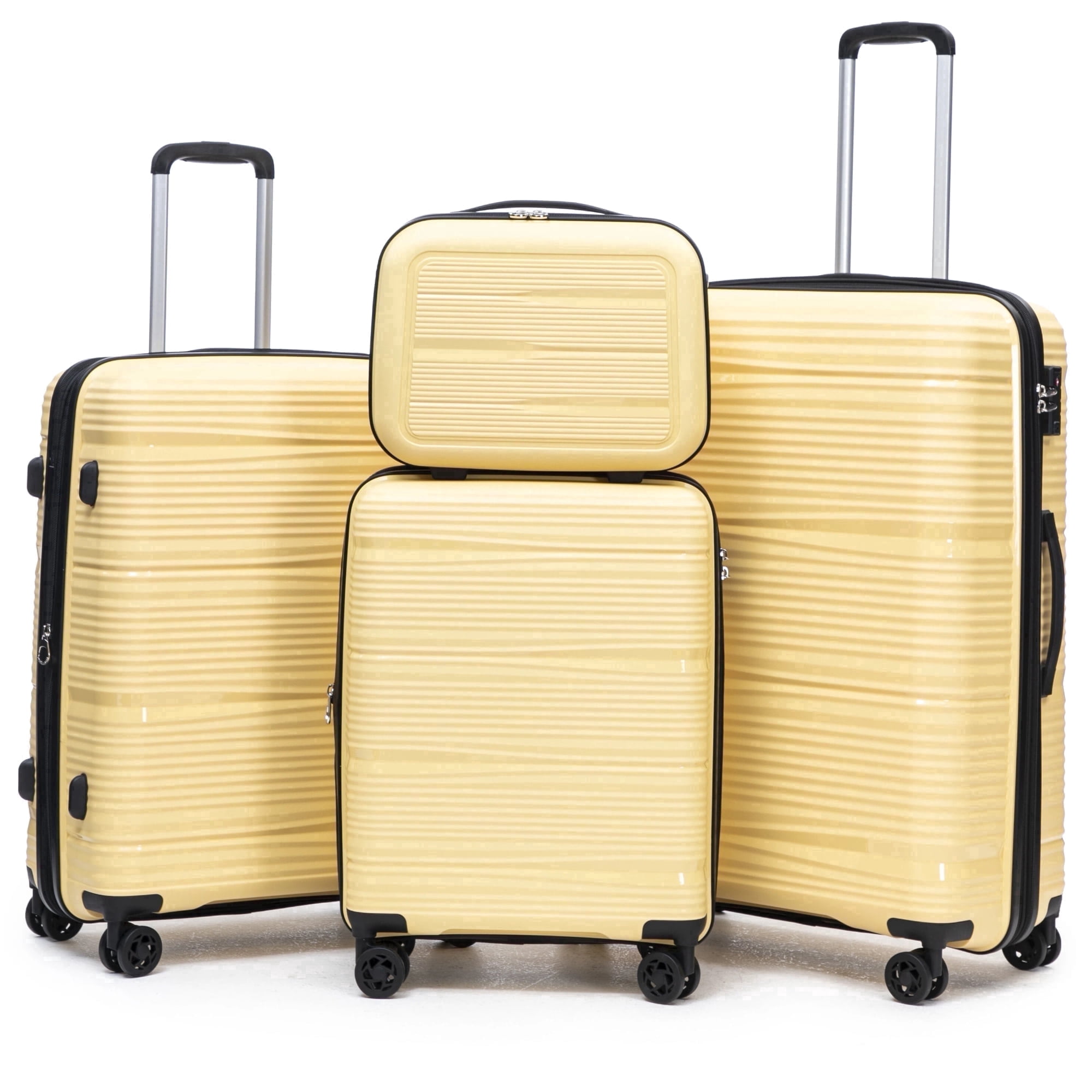 Rosamo 4-Piece Hardside Luggage Set, Expandable Rotating Luggage Compartment With TSA Lock, Lightweight Rolling Luggage Set
