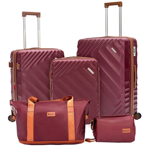 Rosamo 5 Piece Expandable Hard Shell Luggage,20/24/28 Inch Lightweight Suitcase with TSA Lock Spinner Wheel and Travel Bag,PC+ABS Material