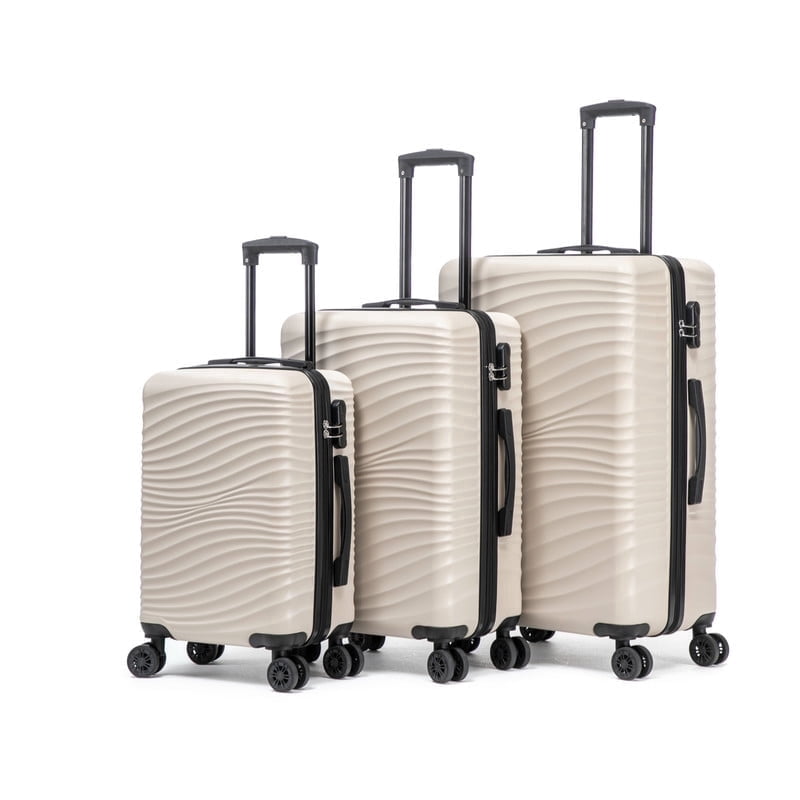 Rosamo Luggage Sets 3 Piece, HardsideTravel Suitcase with Spinner Wheels 20/24/28" , Carry on Luggage with TSA Lock(Beige)