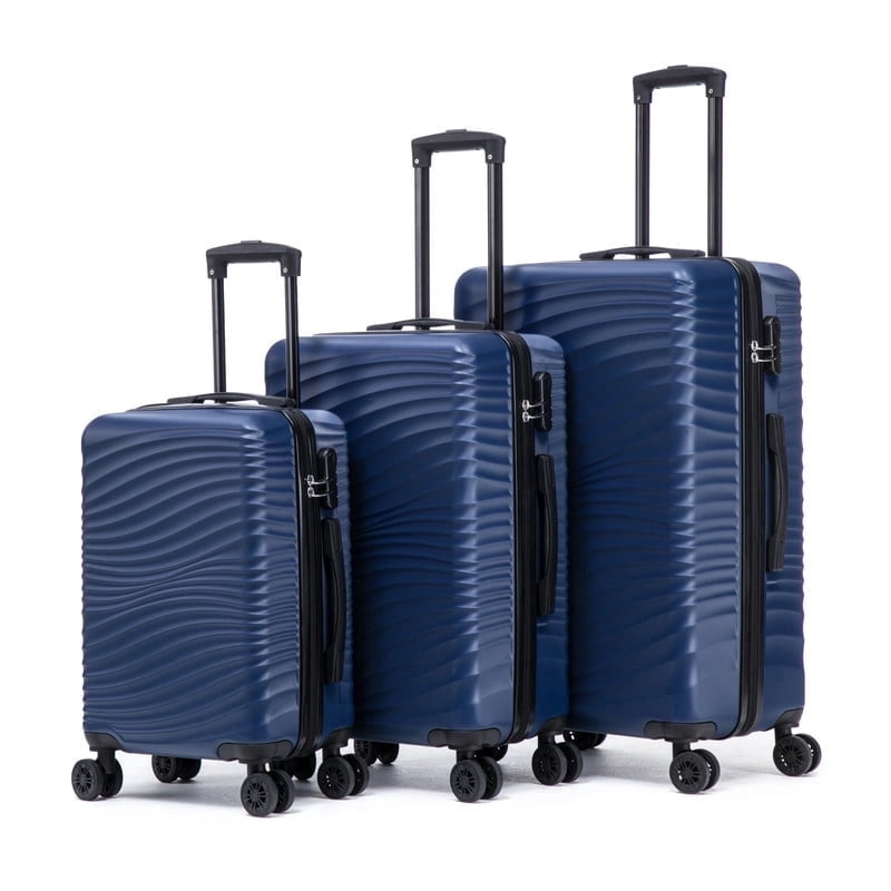 Rosamo Luggage Sets 3 Piece, HardsideTravel Suitcase with Spinner Wheels 20/24/28" , Carry on Luggage with TSA Lock(DarkBlue)