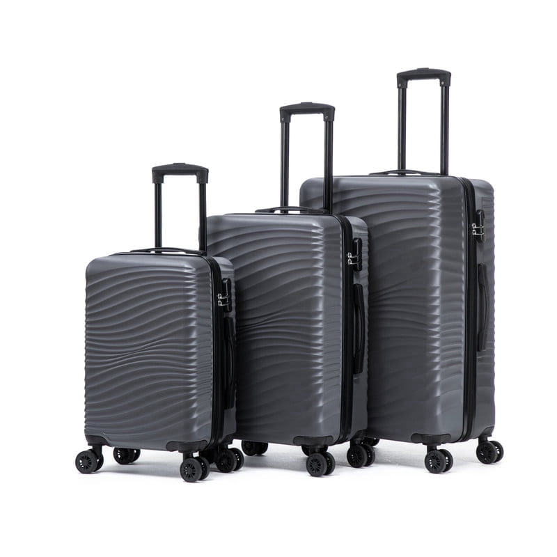 Rosamo Luggage Sets 3 Piece, HardsideTravel Suitcase with Spinner Wheels 20/24/28" , Carry on Luggage with TSA Lock(Grey)
