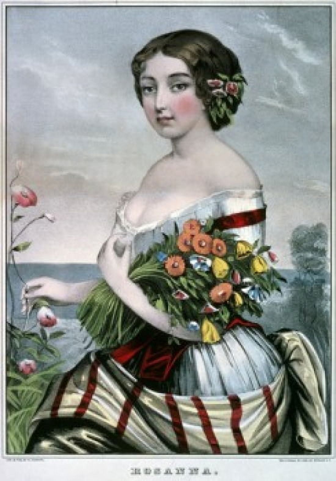 Rosanna  Currier and Ives (a 1857-1907 American)  Color Lithograph  Library of Congress Washington DC Canvas Art - Currier and Ives (18 x 24)