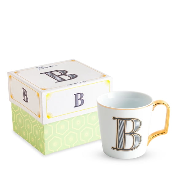 Rosanna Monogram Porcelain Coffee Mug, Size One Size - White, Letter B, Mug
