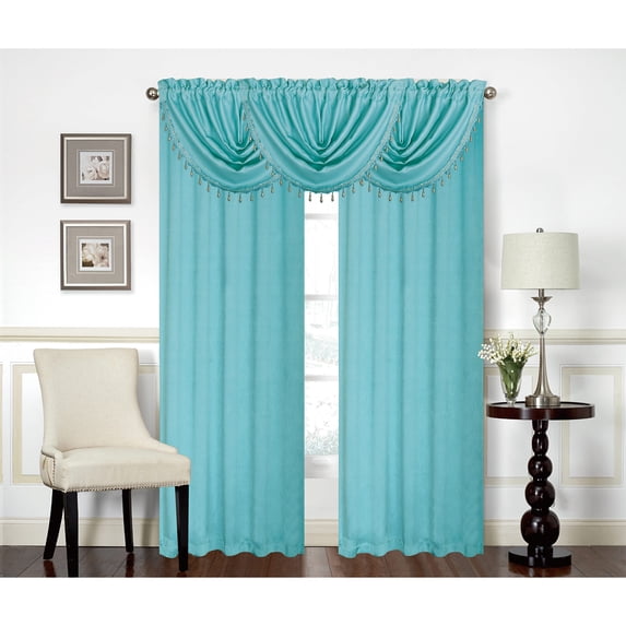 Rosario Rod Pocket Room Darkening Window Panel, Teal, 54x84 Inches
