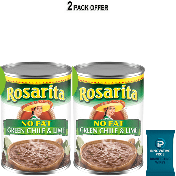 Rosarita No Fat Refried Beans with Green Chile and Lime, 16 oz.