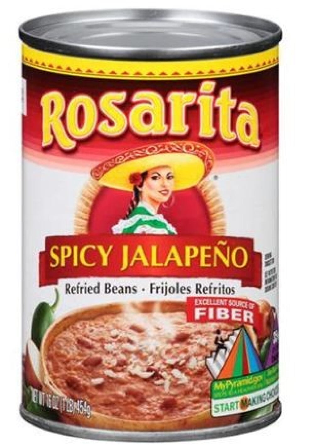Rosarita's Spicy Jalapeno Refried Beans 16oz (Pack of 2)