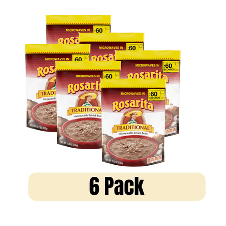 Rosarito Refried Beans Traditional 15.2oz 6 Pack