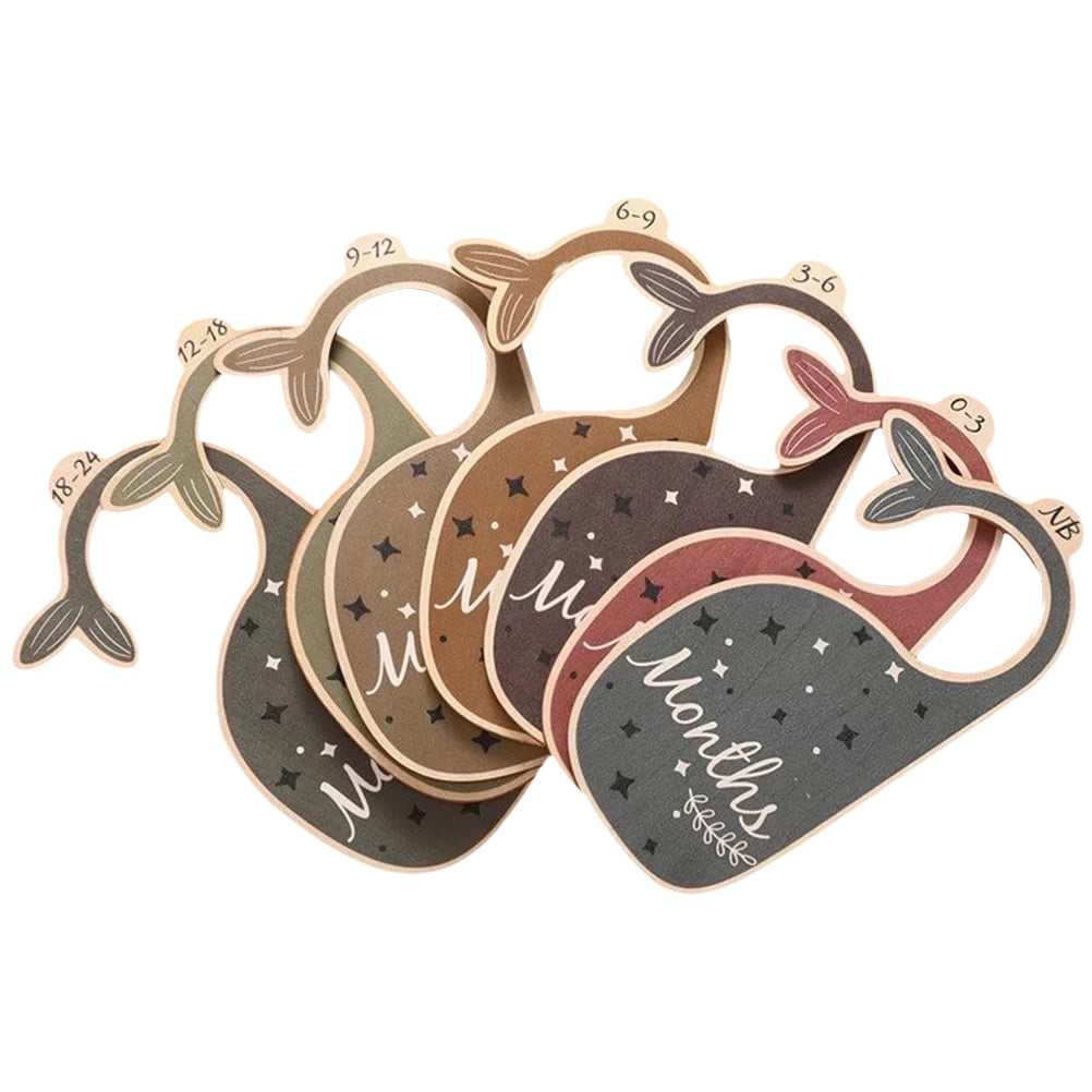 Rosarivae 7 pcs Baby Closet Dividers Wooden Baby Closet Size Dividers