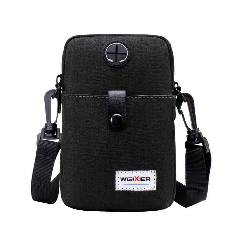Rosarivae Black Multifunctional Male Shoulder Bag Waterproof Phone Bag