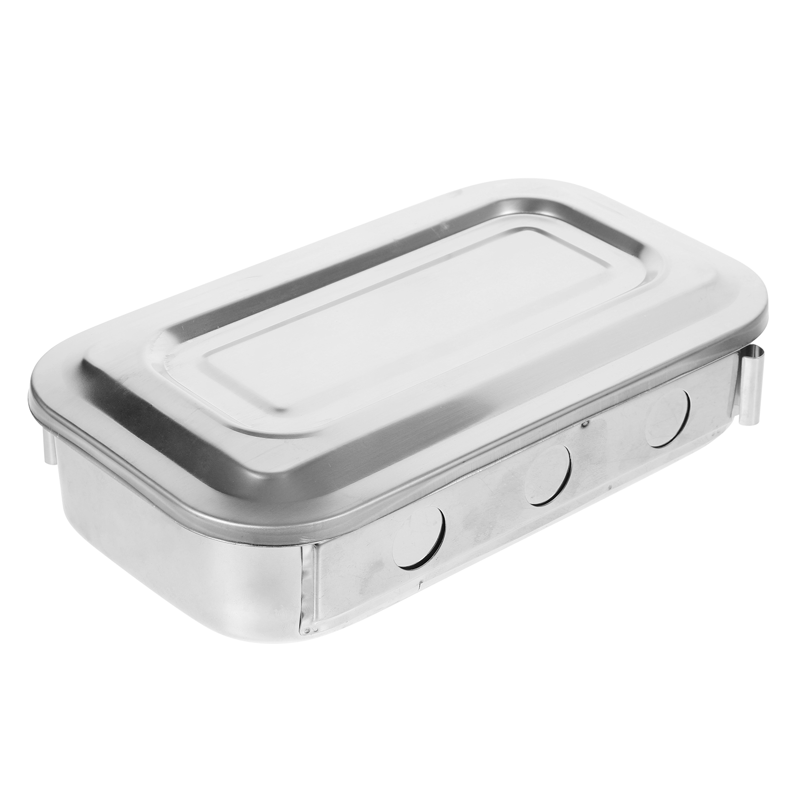 Rosarivae Stainless Steel Sterilization Box with Lid Holes for Medical