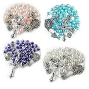 M'LIS Rosary Beads Necklace Religious Necklace Beads Neck Jewelry Pearl Necklace Decoration