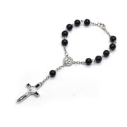 Rosary Black Glass Beads for Rosary Catholicism Prayer Religious Jewelry for