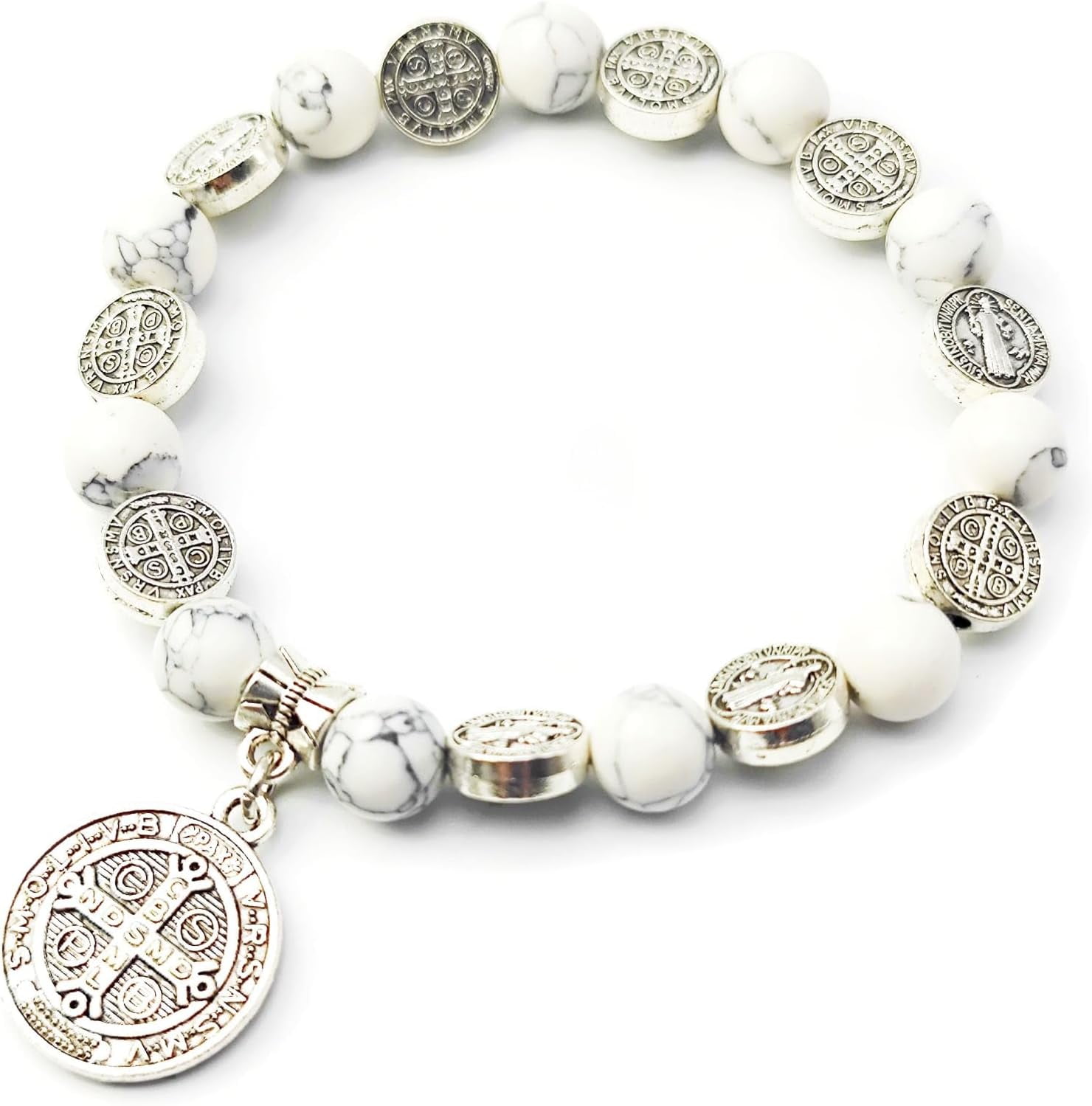 2-Pack San Benito Bracelets With Saint Benedict Medal - Adjustable, Catholic Gift For Men & Women