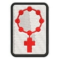 thumbnail image 1 of Rosary Catholic Symbol Applique Multi-Color Embroidered Iron-On Patch - 2.0 Inch Mini, 1 of 5