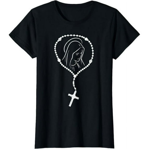Rosary Virgin Mary God Jesus Faith Religious Catholic Gift T-Shirt