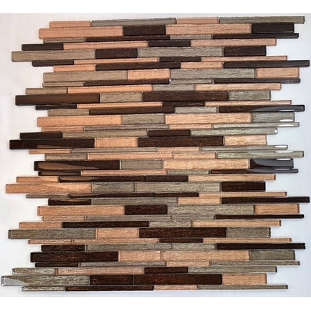 Rosato Random Strip Mix Glass Mosaic Tile
