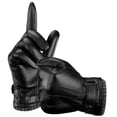 thumbnail image 1 of Rosaver Mens Winter Warm Leather Gloves with Wool Lining, Classic Dress Casual Touchscreen Gloves for Driving Riding, Thermal Gifts for Dad or Husband, Black - XL, 1 of 7