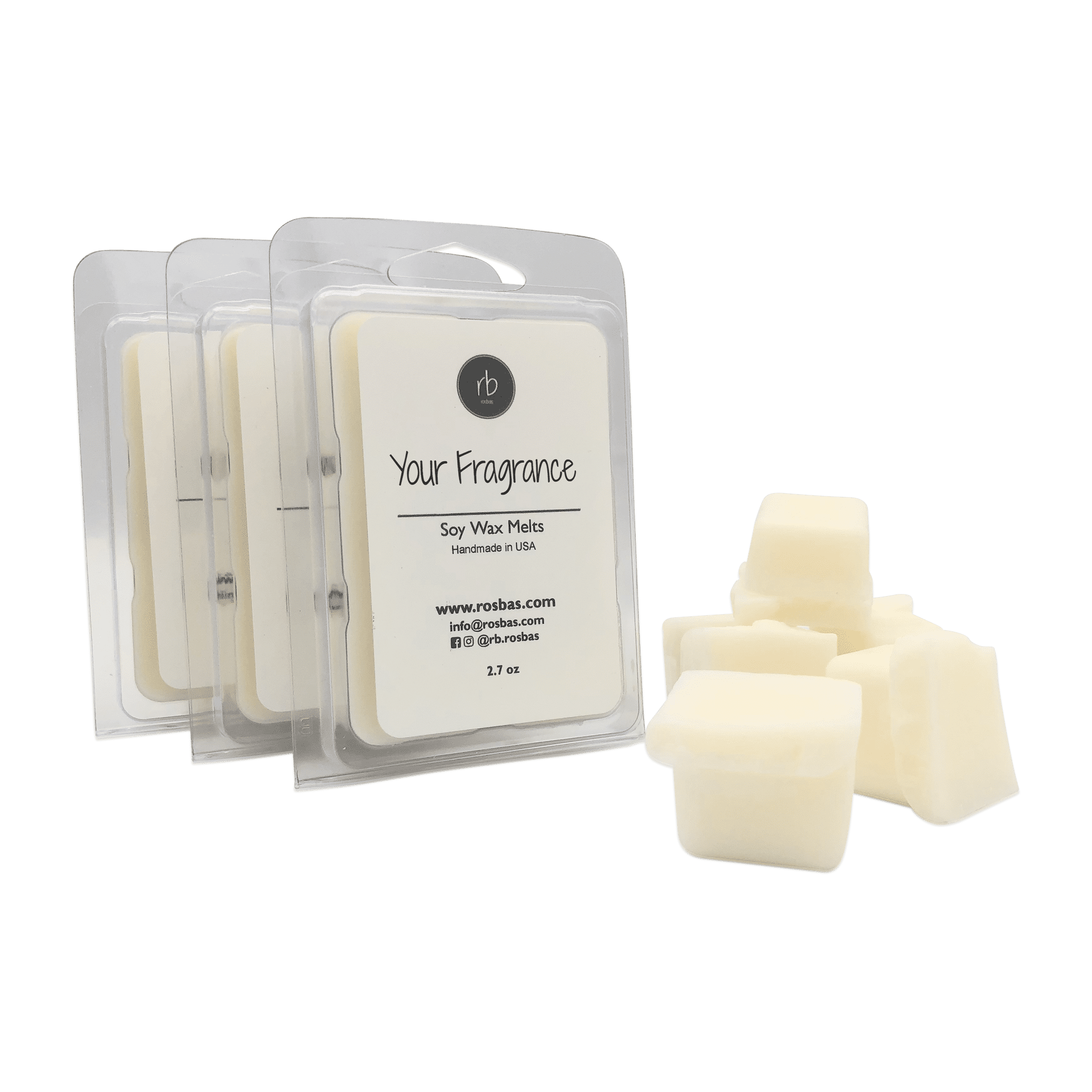 Rosbas Wax Melts Peppermint & Eucalyptus Scented, Natural Soy, 3 Packs ...