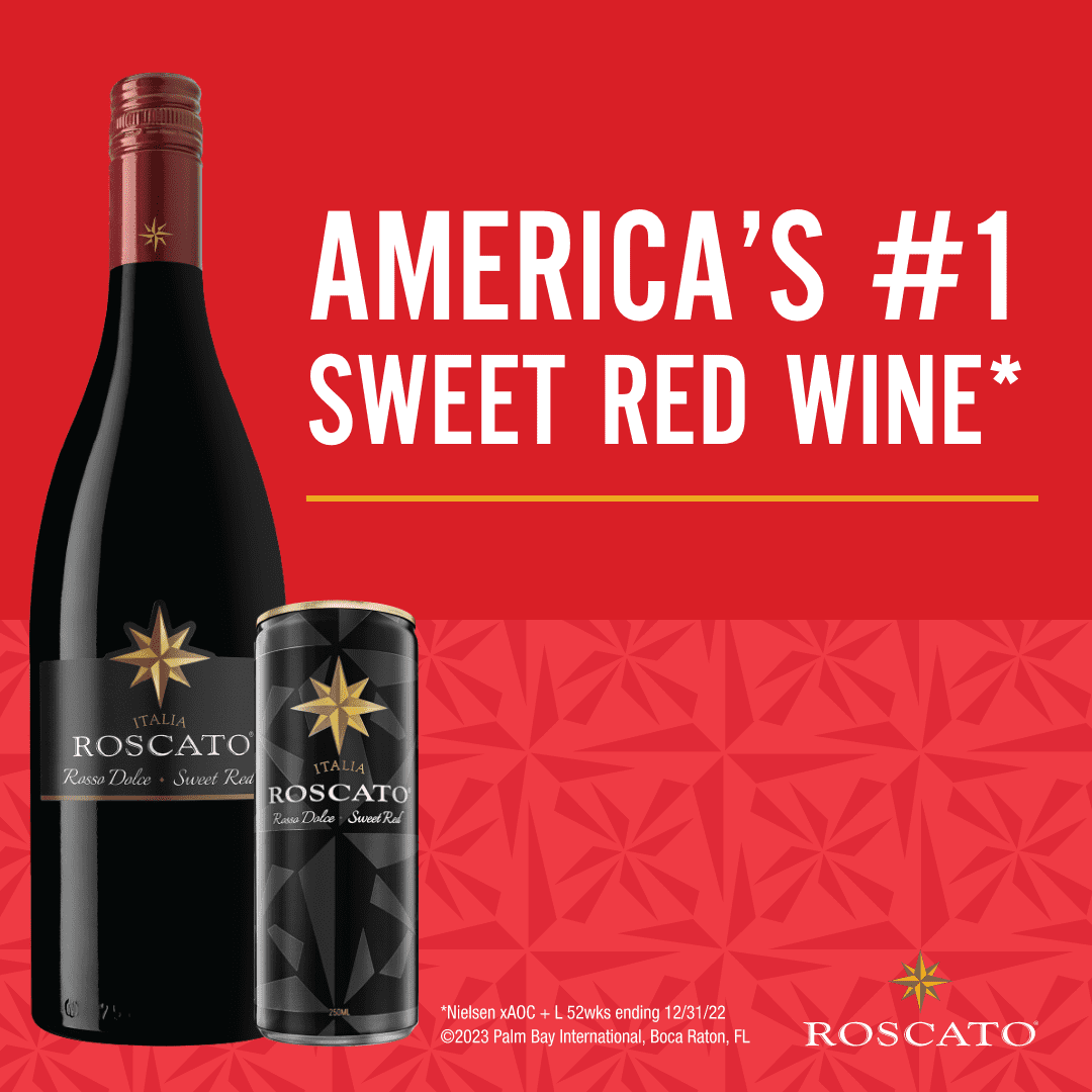 Roscato Rosso Dolce Red Wine, 1.5 L Bottle, 14% ABV, Intense aromas of ripe, red fruit