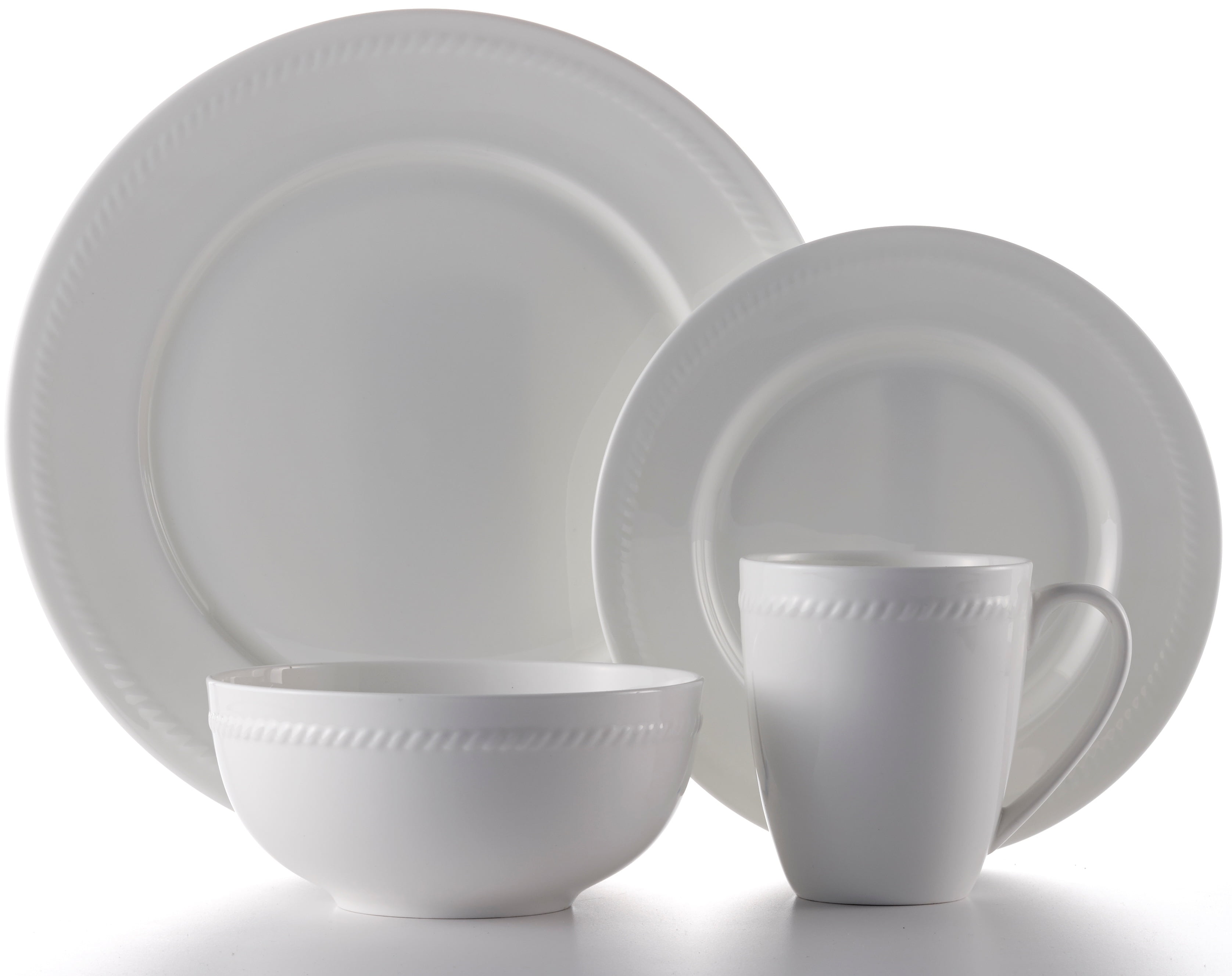 Roscher 32 Piece Braid Bone China Dinnerware. Durable Stylish