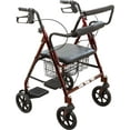 thumbnail image 1 of Roscoe Medical 30192 Transport Rollator with Padded Seat, Burgundy, 1 of 4