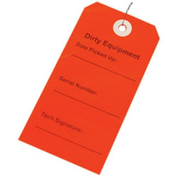 Roscoe Medical 90365 Dirty Equipment Tag, Red