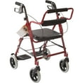 thumbnail image 1 of Roscoe Medical Aluminium Transport Bariatric Rollator with Padded Seat,  250 lb Capacity, Red, 1 of 1