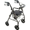thumbnail image 1 of Roscoe Medical Aluminum Deluxe 8" Wheel Rollator/Rolling Walker, Padded Seat, Blue, 300 lb Capacity, 1 of 1