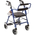thumbnail image 1 of Roscoe Medical Aluminum Transport Bariatric Rollator with Padded Seat, Blue, 250 lb Capacity, 26 lbs, 1 of 1