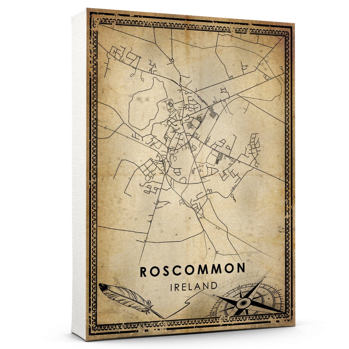 Co Roscommon Map Roscommon Vintage Map Prints Canvas Ireland Map Art Canvas Canvas Roscommon Map City Style Vintage Canvas Canvas Wall Art Street Map Artwork Canvas Fad6f7cb 4f03 48d7 852a 