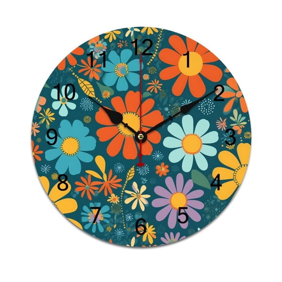 Rose (2)-1 Word Saying Big Wall Clock Home Decor Art Watch Living Room Gift 10in