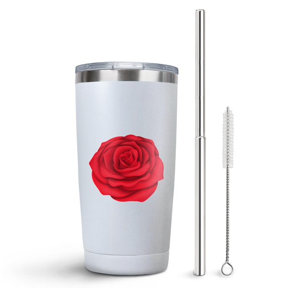 Rose 20oz Coffee Stainless Steel Mobile Tumblers, Vacuum Insulated Mug with Lid, Spill-Proof Travel Cup for Hot & Cold Drinks, for Coffee, Wine, Cocktails, Christmas, Spring
