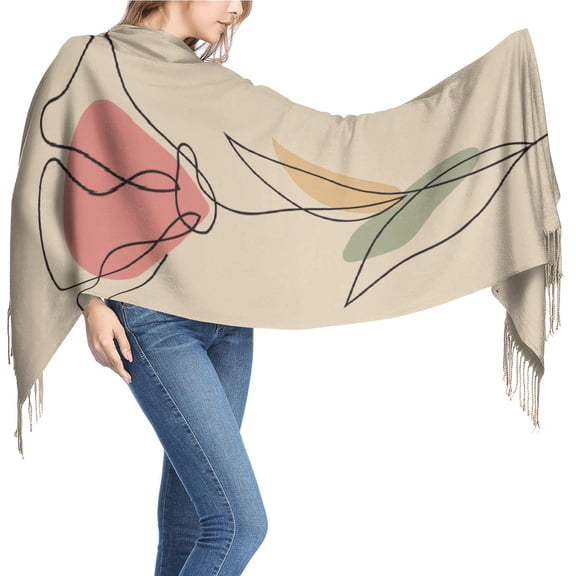 Rose 26x77 Inch Large Women’s Scarf with Fringe – Lightweight Polyester Shawl Wrap, Full-Print Fashion Scarf for Travel, Outdoor, Winter & Daily Wear, Floral