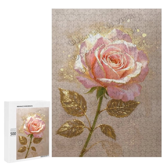 Rose 500 Piece Wooden Jigsaw Puzzle for Adults - Finished Size 15" x 21"