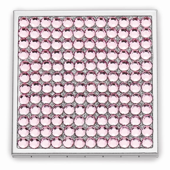 Rose Acrylic Crystal Square Compact Mirror QGM2859
