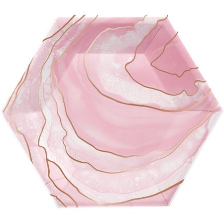 Rose All Day Geode Paper Plates, 8 Count