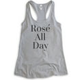 thumbnail image 1 of Rose All Day Tank Top, Ladies Racerback Tank Top, Wine Tank, Bachelorette Tank, Heather Gray, Small, 1 of 3