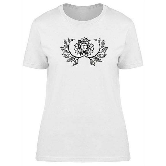 Rose And Branches Sketch T-Shirt Women -Image by Shutterstock, Female Large