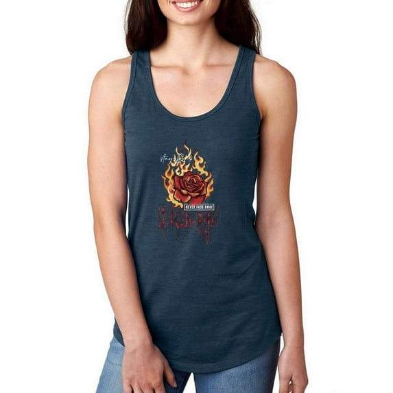 Rose And Fire Burn Out Racerback Tank Women -Image by Shutterstock, Female x-Large