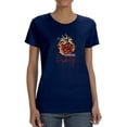 thumbnail image 1 of Rose And Fire Burn Out Shaped T-Shirt Women -Image by Shutterstock, Female 3X-Large, 1 of 4