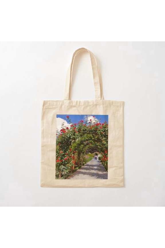 Rose Arch Canvas Tote Bags, Reusable Shopping Bag