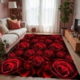 thumbnail image 1 of Rose Area Rug 6x8ft Red Flower Floral Rugs for Living Room Ultra-Thin Washable Bedroom Carpet,Contemporary Low Pile Throw Rug for Couple Hotel \u200eDining Room Indoor Decor Rose Carpets, 1 of 1