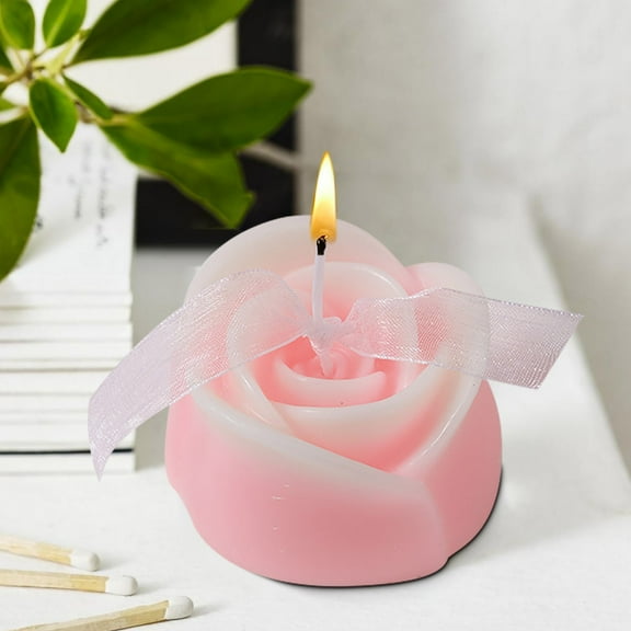 Rose Aromatherapy Candle Under 5 ! Yannianjz Rose Scented Flower Candle for Home Decoration, Relaxing Soy Wax Candle for Wedding Gift, Floral Aromatherapy for Bedroom Bathroom