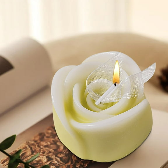 Rose Aromatherapy Candle Gift Set - Floral Scented Soy Wax Candles for Home Decor, Wedding Centerpieces, Romantic Gifts for Her, Relaxing Spa Candles with Real Flower Embeds (Lavender/Rose/Jasmine)