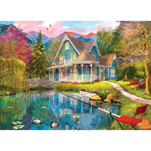 RoseArt My Happy Place 1000 Piece Jigsaw Puzzle - Fishing Retreat