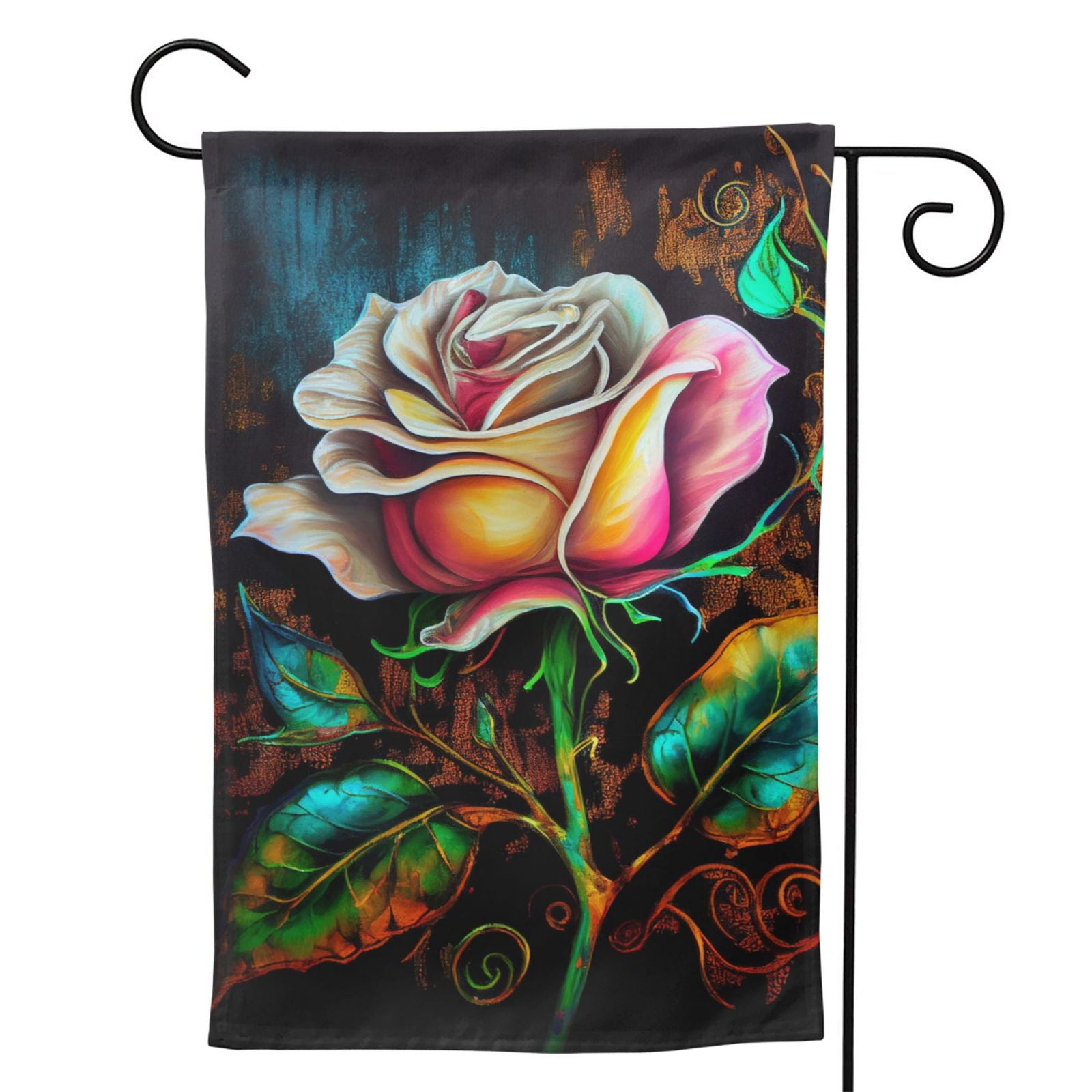 Floral Beadwork Real Orange - Feather Directions Garden Flag 28''x40'' (Two Sides Printing)