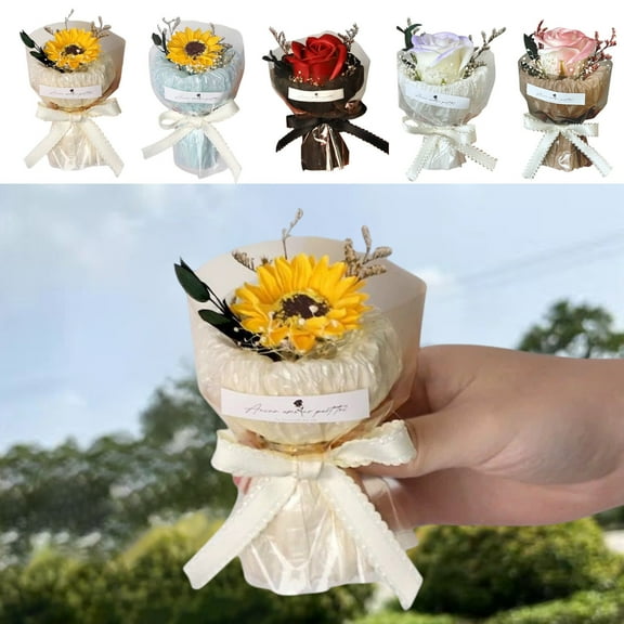 Rose Artificial Flowers Preserved Red Rose Flowers for Her Mini Rose Bouquet for Girlfriend Mother,Wife Everlasting Flowers Gifts For Valentine's Day,Mother's Day,Birthday,Anniversary