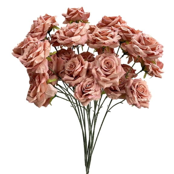 Rose Artificial Flowers Realistic Faux Silk Rose Bouquets,1PC 26" 3 Head Rose for Valentine's Day, Mother'S Day Home Table Centerpieces Decor Party Wedding Anniversary Decorations(Pink5,26x10")